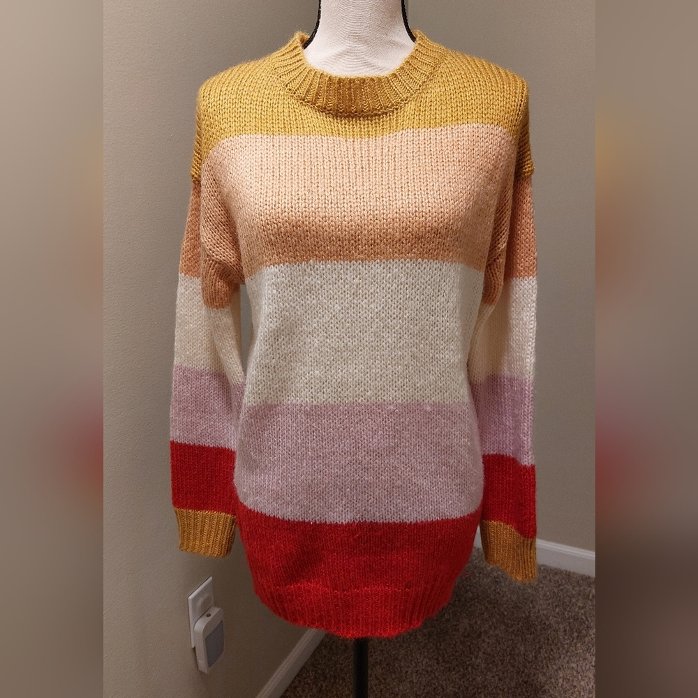 Striped Colorblock Knit Sweater
